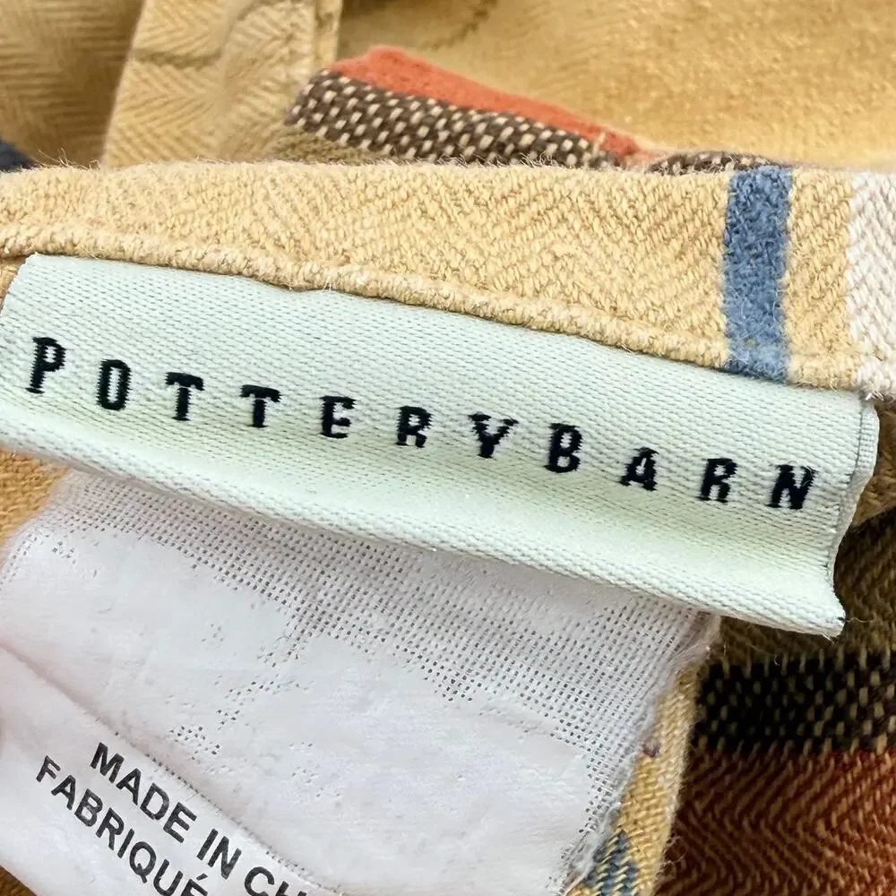 Pottery Barn Set of 2 Striped Linen Cotton Euro Shams 26